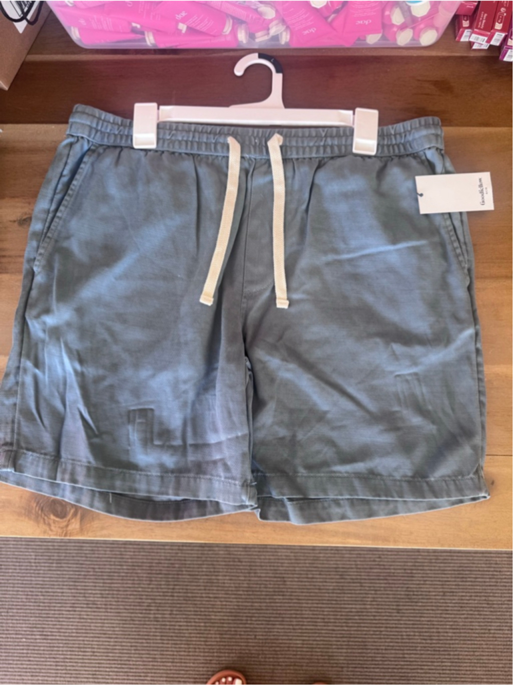 Men's Goodfellow & Co Blue Pull-On Shorts L with White Drawstring